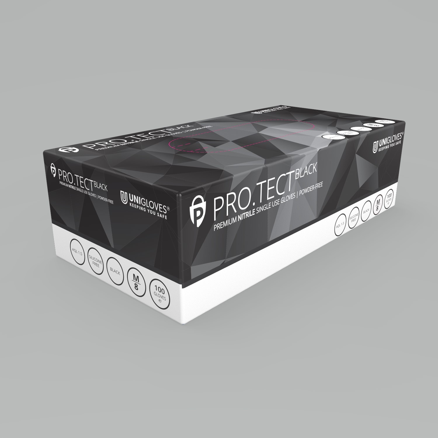 Pro Tect Black HD Nitrile Gloves Size Large PK 100